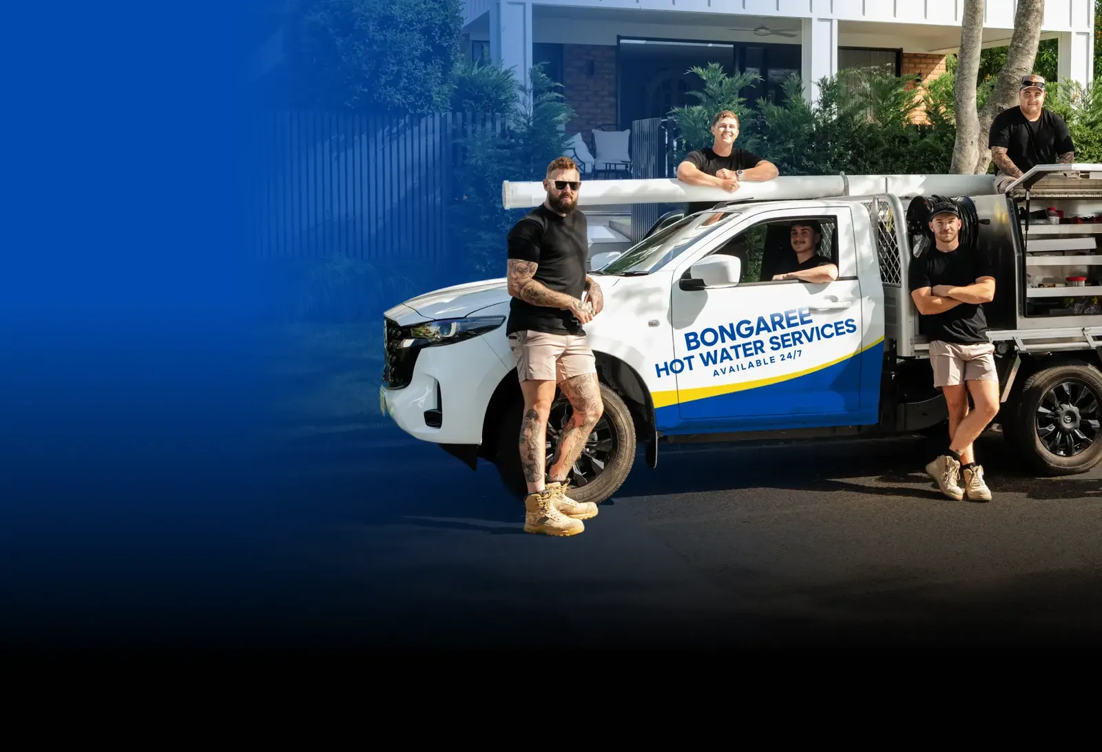 Bongaree Hot Water Services team with the ute